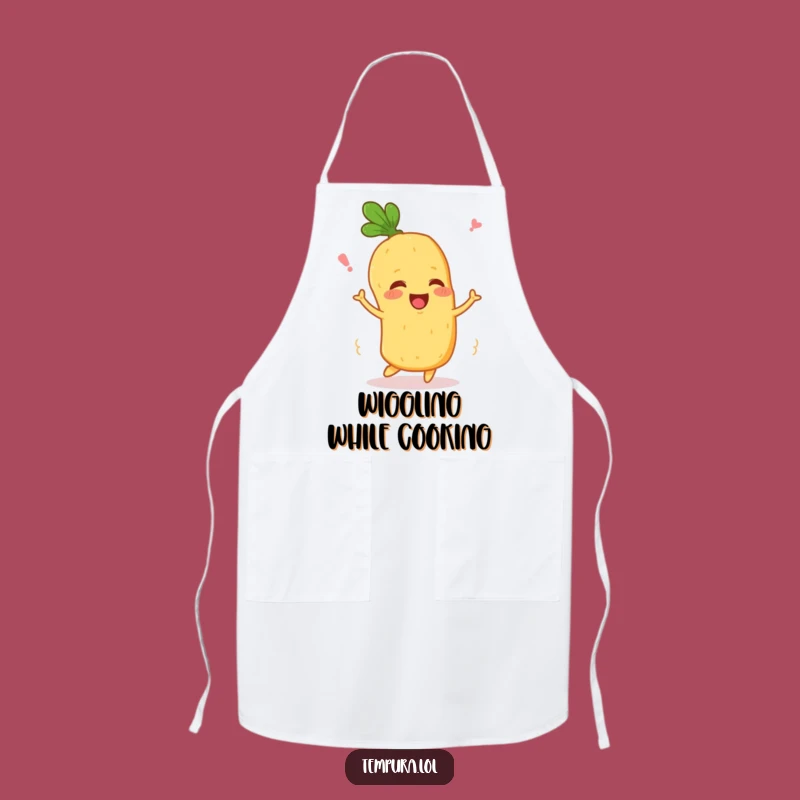 Funny Wiggling Veggie Apron: Happy Tempura Action, Great Kitchen Funny Gift