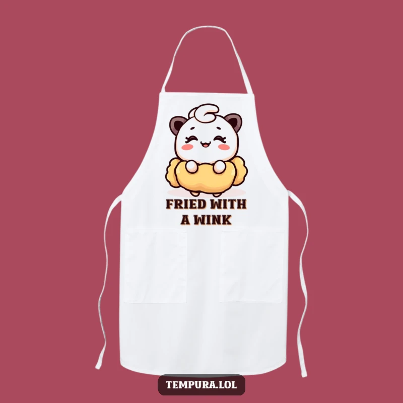 Funny Winking Tempura Apron: Cook with Charm & Humor