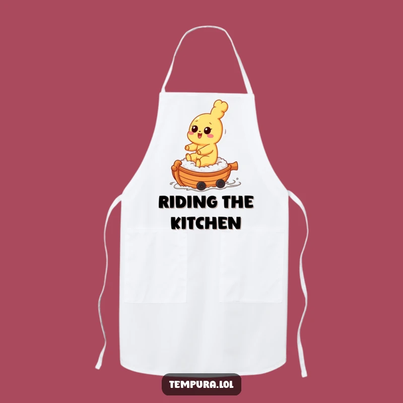 Funny Tempura Sushi Rider Apron: Cook with Playful Culinary Spirit!