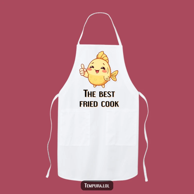 Funny Fish Tempura Apron: Thumbs Up Chef Gear for Hilarious Kitchen Gift