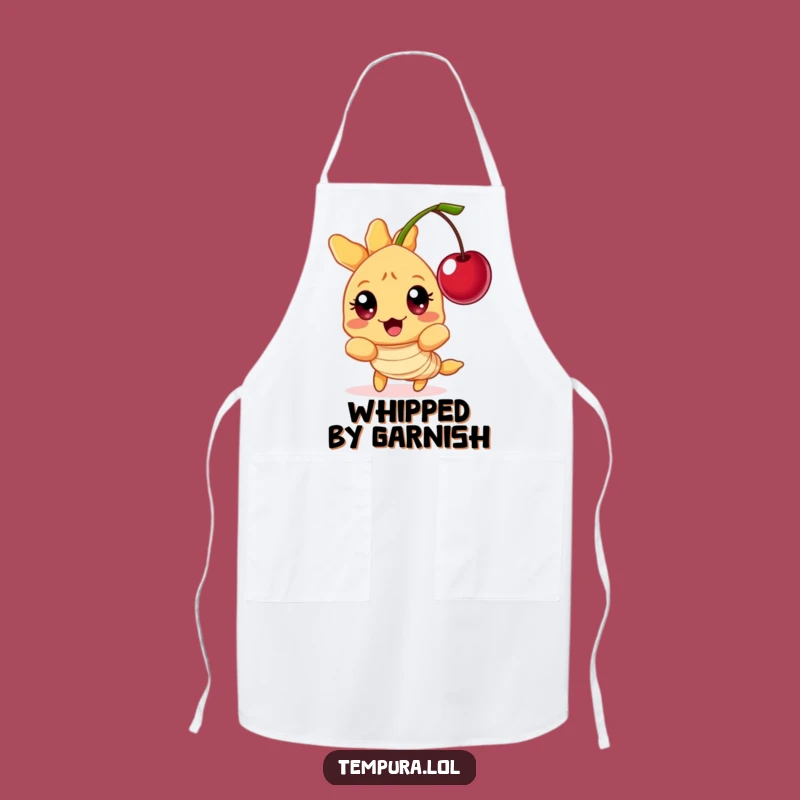 Funny Surprised Tempura Shrimp Apron: Wide-Eyed Cook, Cherry Gag, Practical Funny Gift
