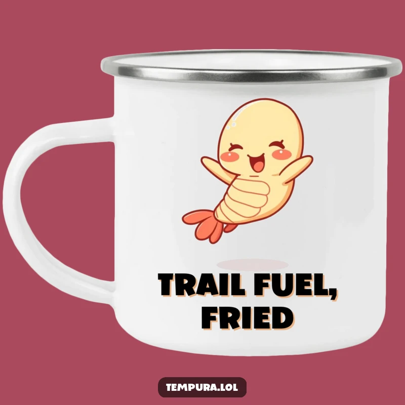 Funny Jumping Tempura Shrimp Camping Mug: Durable Cartoon Cup for Outdoor Fun