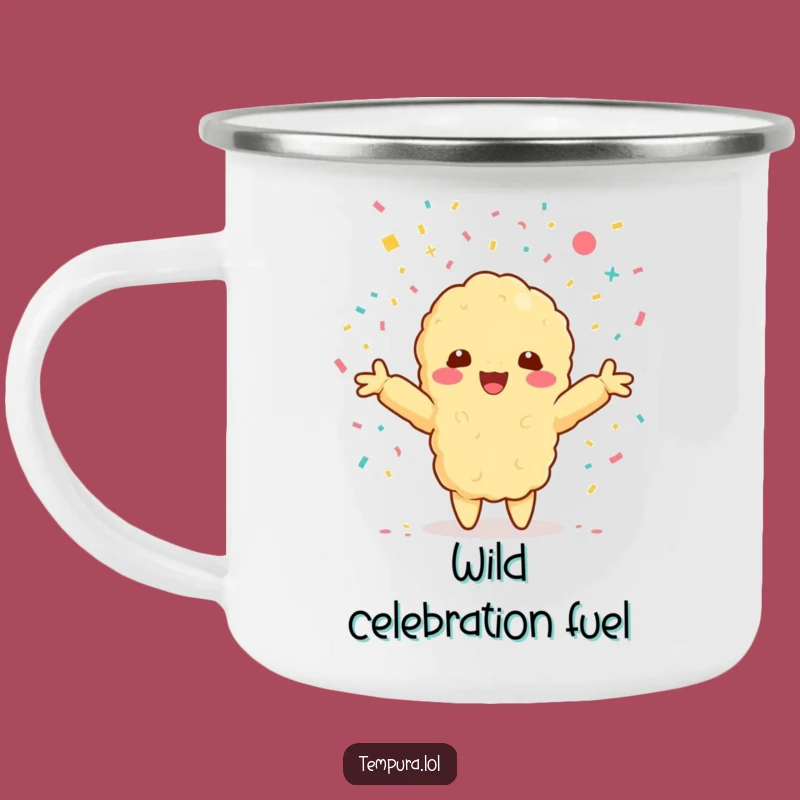 Funny Kawaii Tempura Confetti Camping Mug: Celebrate Outdoors