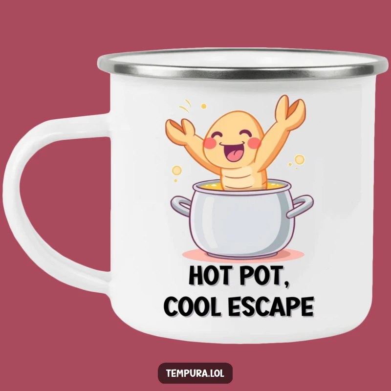 Funny Tempura Shrimp Campfire Mug: Adventure Fuel with Culinary Comedy!