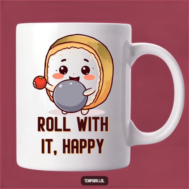 Funny Kawaii Sushi Roll Mug: Playful and Hilarious Gift for Sushi Lovers