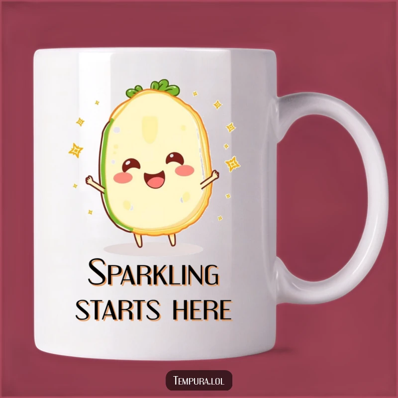 Funny Sparkling Veggie Slice Mug: Joyful Tempura Gift for Happiness
