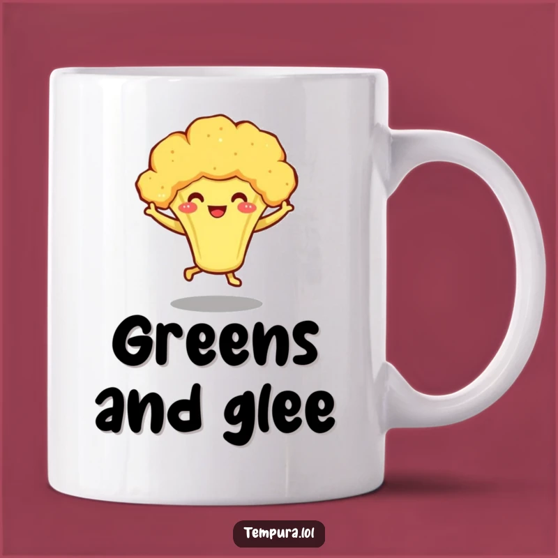 Funny Tempura Broccoli Dancing Mug - Enthusiastic Veggie Gift Idea
