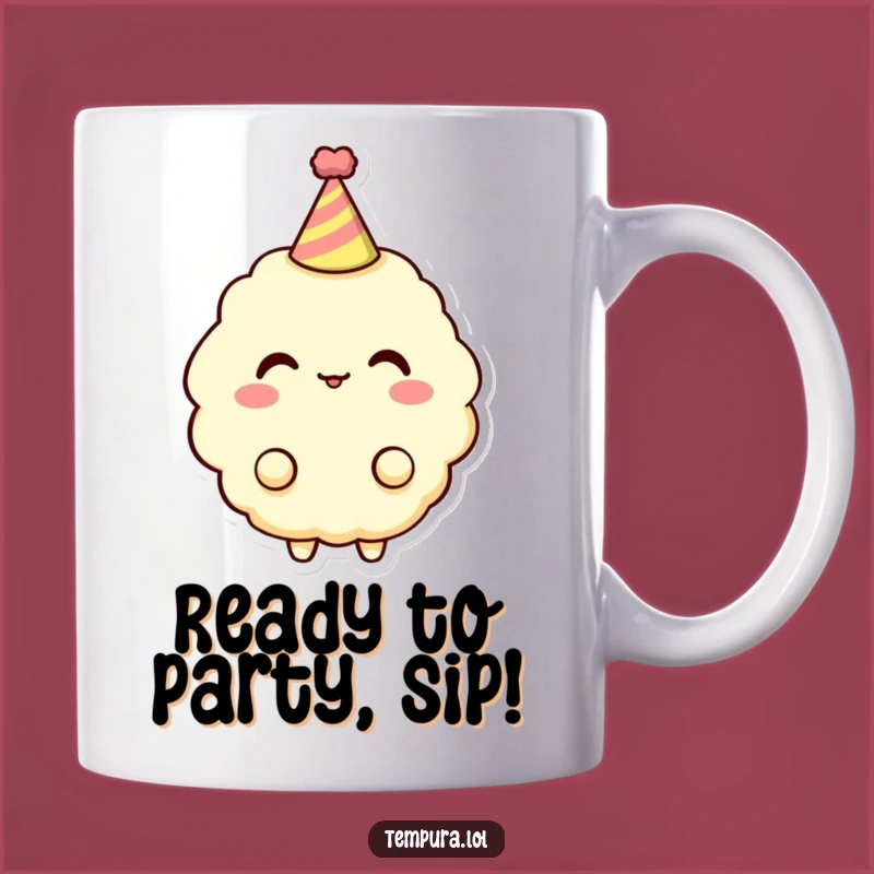 Funny Tempura Party Mug: Celebration Hat, Humorous Foodie Gift
