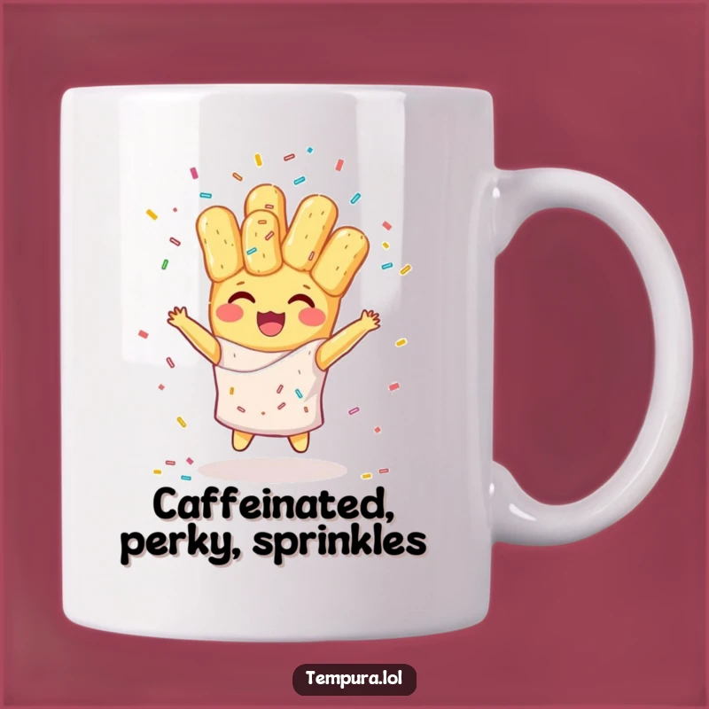 Funny Tempura Sprinkle Juggling Mug: Happy Character Gift for Sweet Moments