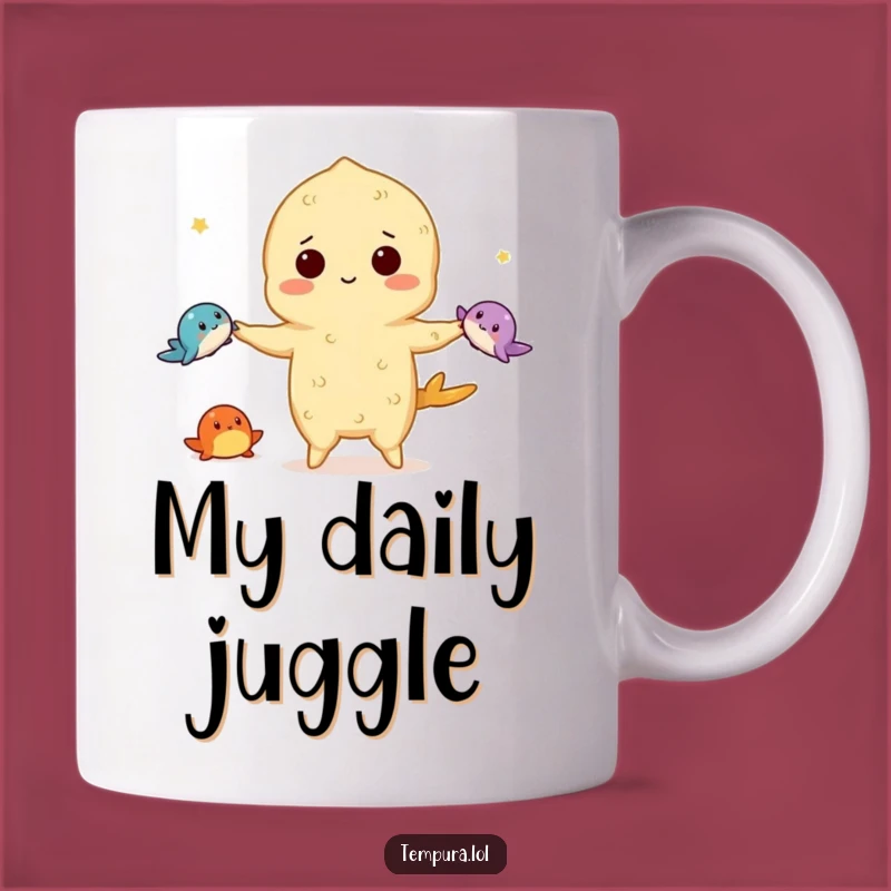 Funny Juggling Tempura Mug: Hilarious Seafood Lover Gift for Acrobats