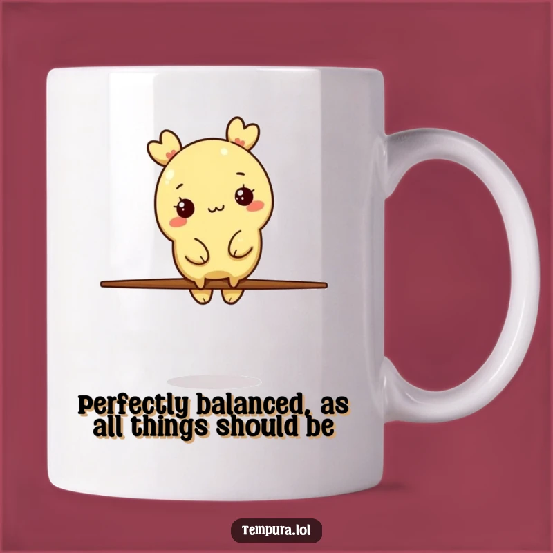 Funny Tempura Balance Mug: Chopstick Stunt, Humorous Foodie Gift