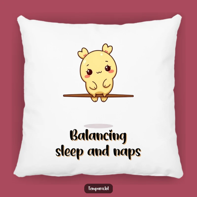 Funny Tempura Balance Pillow: Cozy Chopstick Stunt, Humorous Decor, Gift