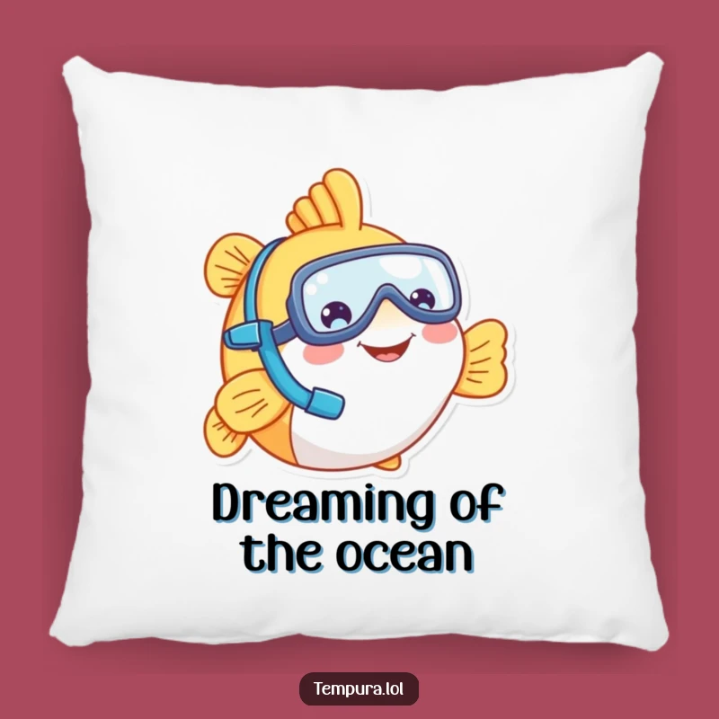 Funny Tempura Fish Snorkel Pillow: Comfy Humor for Your Couch