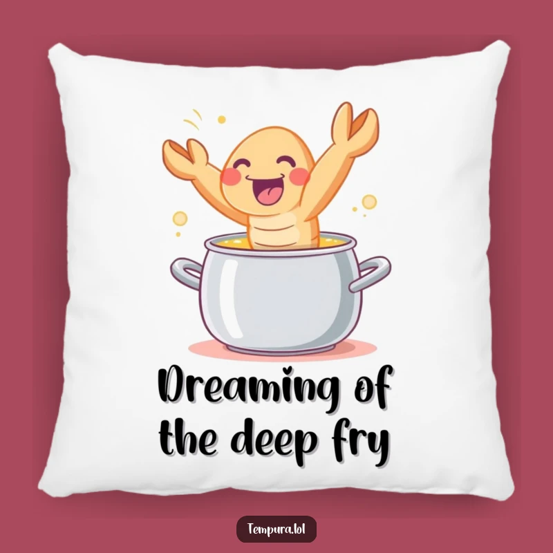 Add a comfy and comical touch to your couch or bed with this funny tempura shrimp pillow. It’s soft, huggable, and features an unforgettable design.