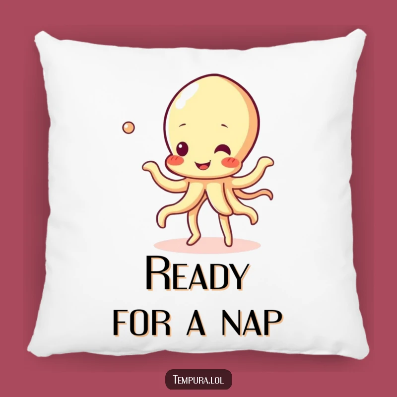 Funny Tempura Squid Dance Pillow: Cheerful Character Comfort, Adorable Funny Gift!