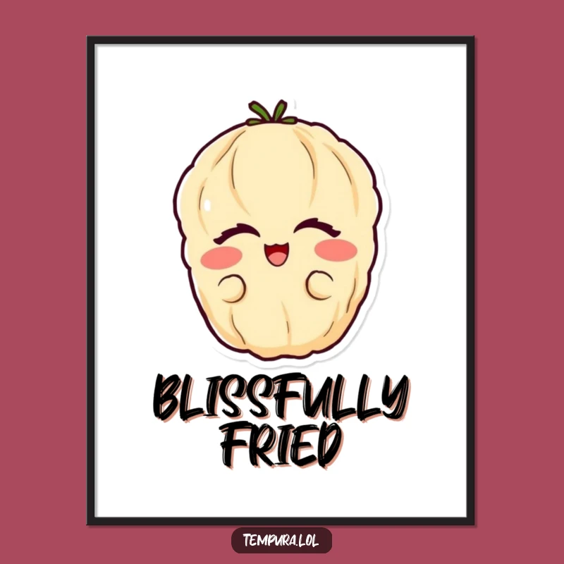 Funny Glee Vegetable Tempura Digital Art: High-Res Print for Instant Joyful Decor