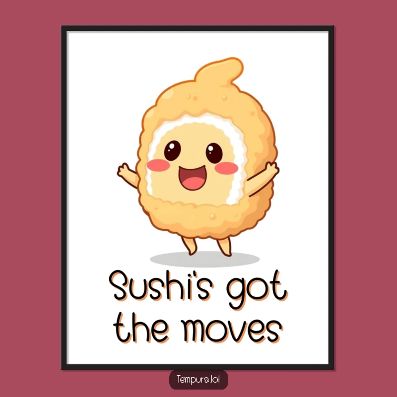 Funny Dancing Sushi Digital Art: Instant Groovy Decor for Your Walls!