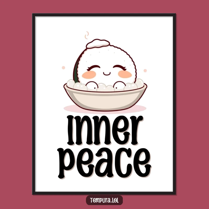 Funny Sushi Bath Digital Art: Smiling Foodie Vibes for Your Space