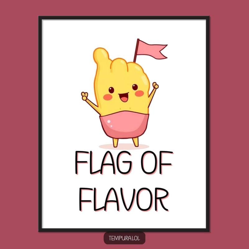 Funny Tempura Flag Digital Art: Instant Festive Decor