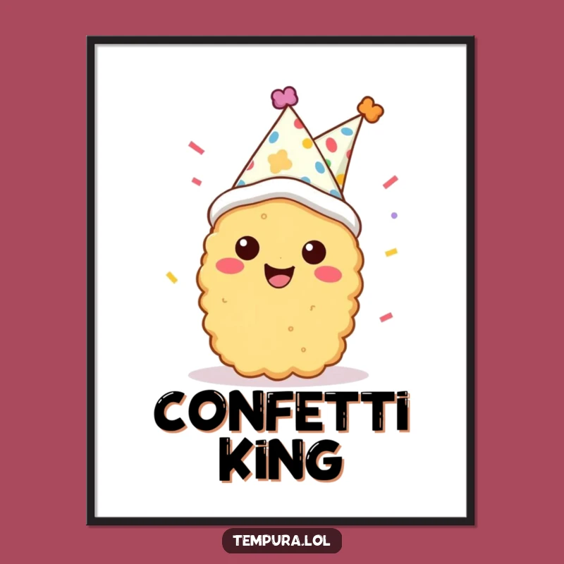 Funny Tempura Party Digital Art: Instant Joy and Festive Wall Decor