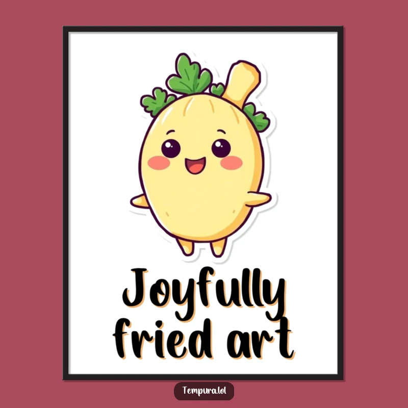 Funny Tempura Veggie Smile Digital Art: Printable Joy, Hilarious Gift Idea