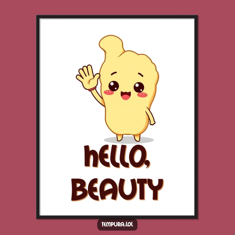 Funny Hello Tempura Digital Art - Instant Cheerful Decor