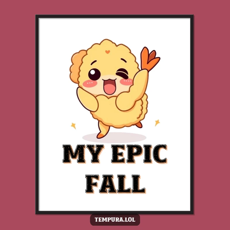 Funny Tripping Tempura Shrimp Digital Art: Instant Humor for Your Space