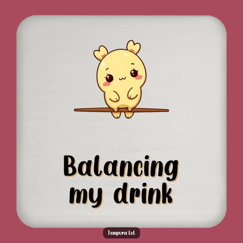 Funny Tempura Balance Coaster: Chopstick Art, Humorous Protection, Gift