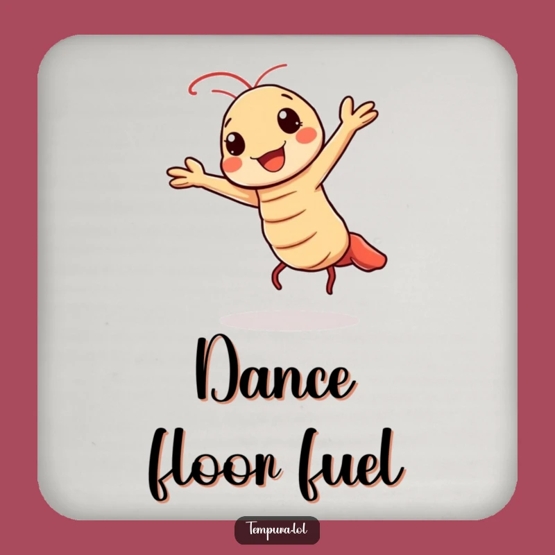 Funny Kawaii Tempura Dance Coasters: Protect Surfaces with Shrimp Cheer