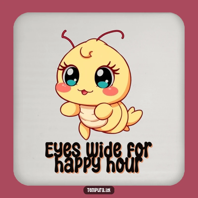 Funny Excited Shrimp Drink Coaster: Protect Surfaces with Wide-Eyed Humor