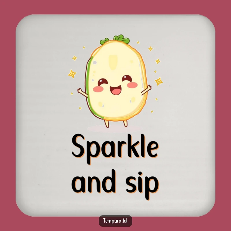 Funny Sparkling Veggie Slice Coaster: Protect Surfaces with Joy
