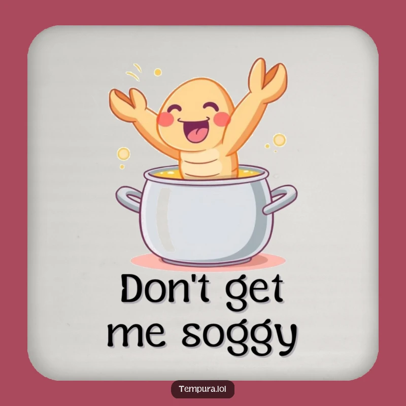 Funny Tempura Shrimp Pot Coaster: Protect Surfaces with Culinary Charm!