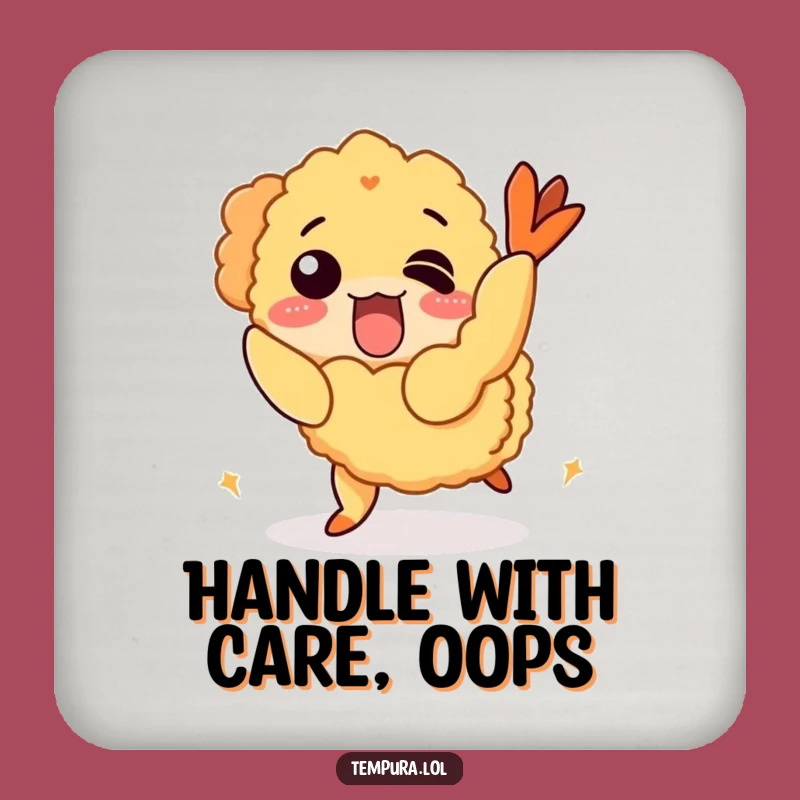 Funny Tripping Tempura Shrimp Coasters: Protect Tables with Pizzazz