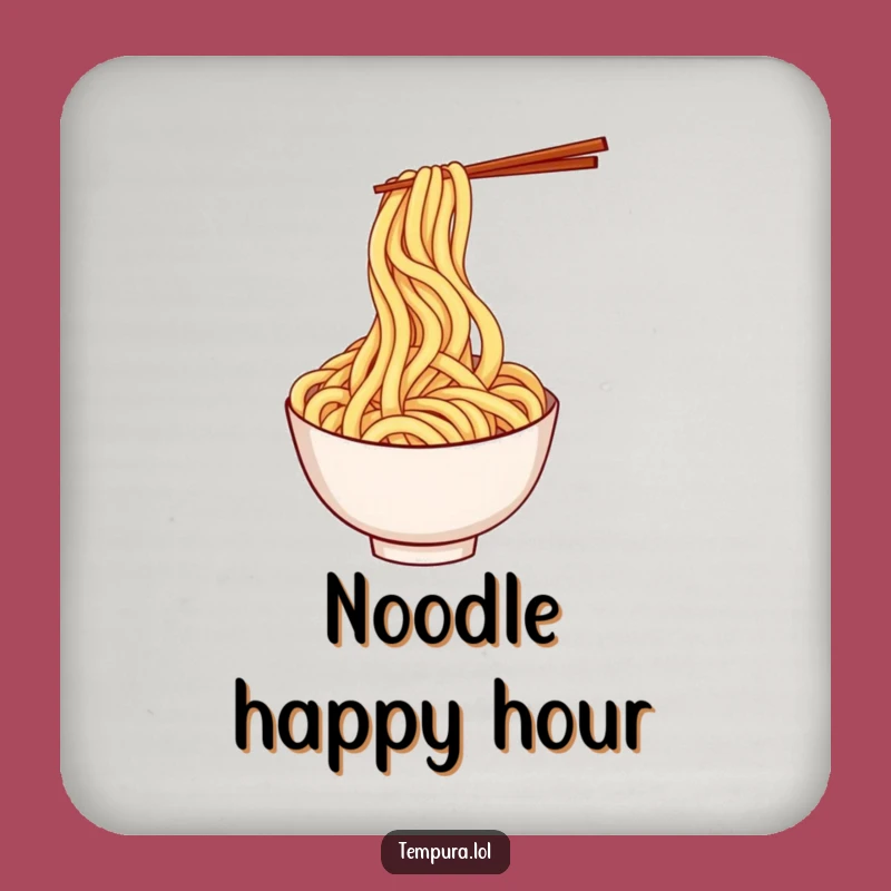 Funny Udon Noodle Twirl Coaster: Protect Surfaces with Playful Cartoon Art