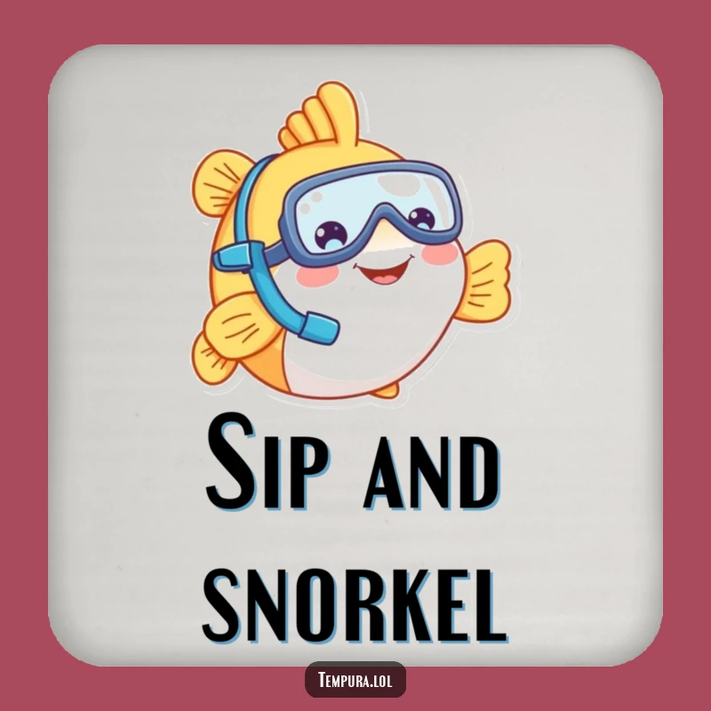 Funny Tempura Fish Snorkel Coaster: Protect Surfaces with Humor