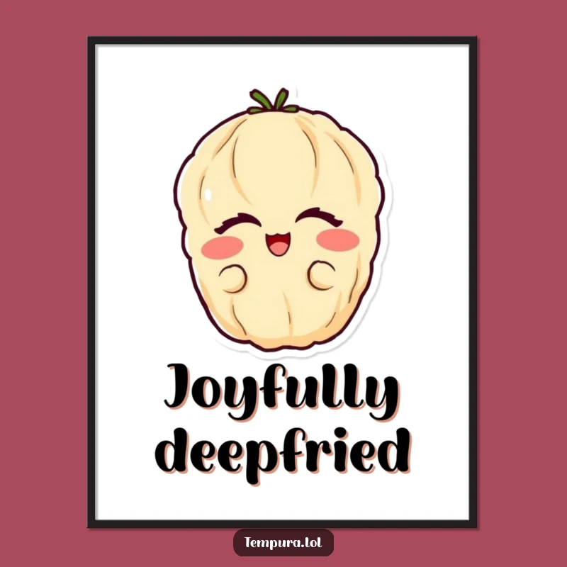 Funny Glee Vegetable Tempura Poster: Joyful Cartoon Art for a Happy Gift