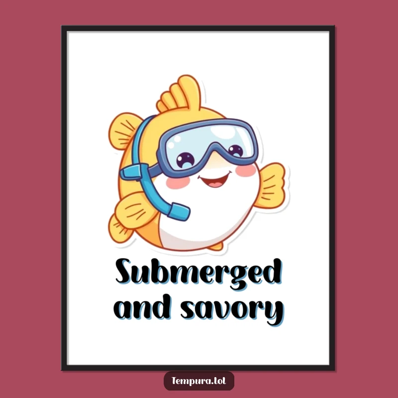 Funny Tempura Fish Snorkel Poster: Brighten Your Walls with Humor