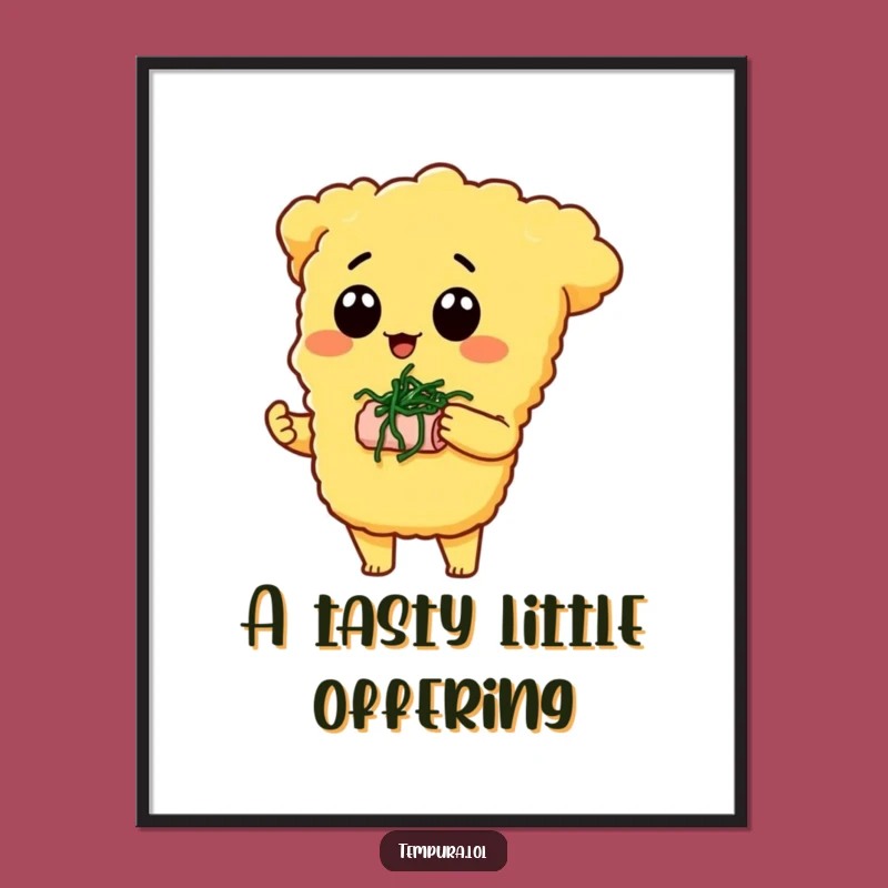Funny Tempura Snack Poster: Seaweed Art, Humorous Decor, Gift