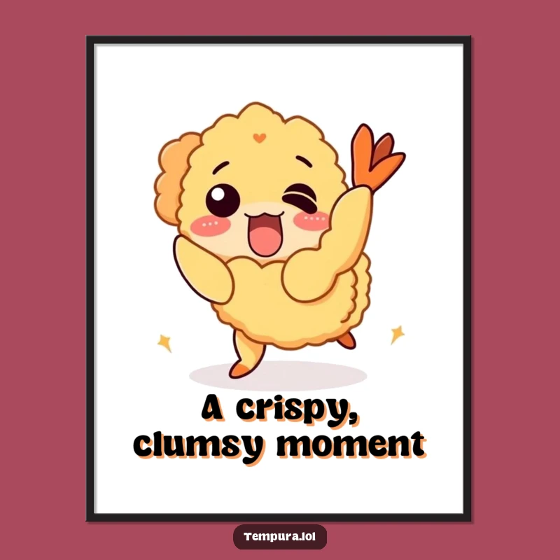 Funny Tripping Tempura Shrimp Poster: Add Hilarious Wall Art