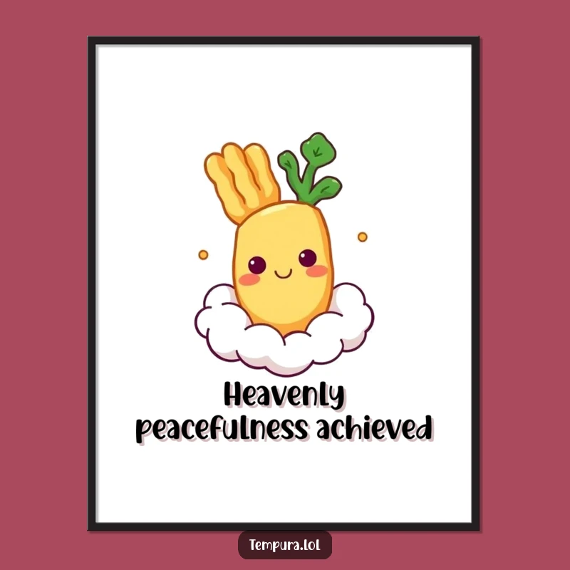 Funny Floating Tempura Veggie Poster: Bring Calm to Your Walls