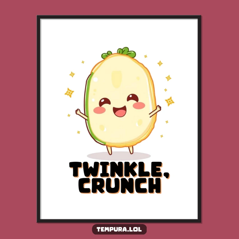 Funny Sparkling Veggie Slice Poster: Joyful Wall Art Gift