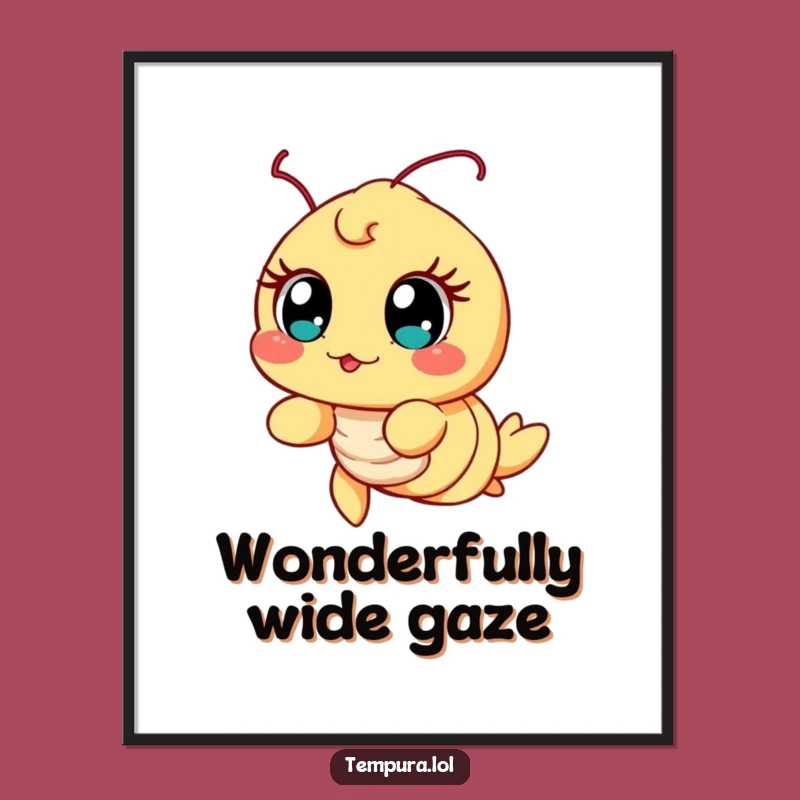 Funny Excited Shrimp Poster: Wide-Eyed Art, Perfect Humorous Gift