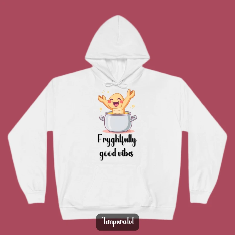 Cozy Funny Tempura Shrimp Leaping Hoodie: Warmth and Laughter Guaranteed Gift
