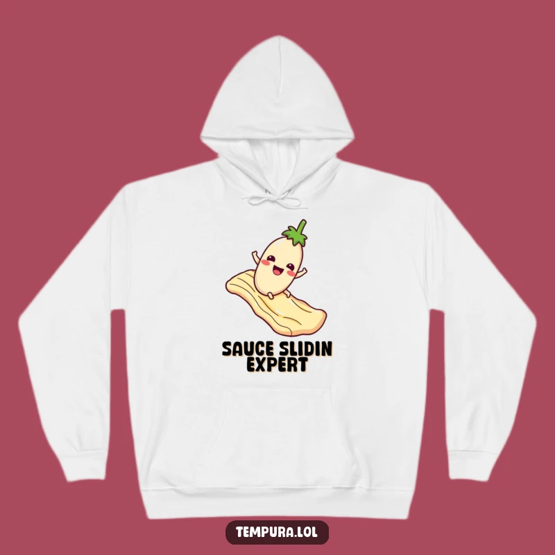 Funny Eggplant Sauce Slide Hoodie: Cozy & Hilarious Foodie Apparel