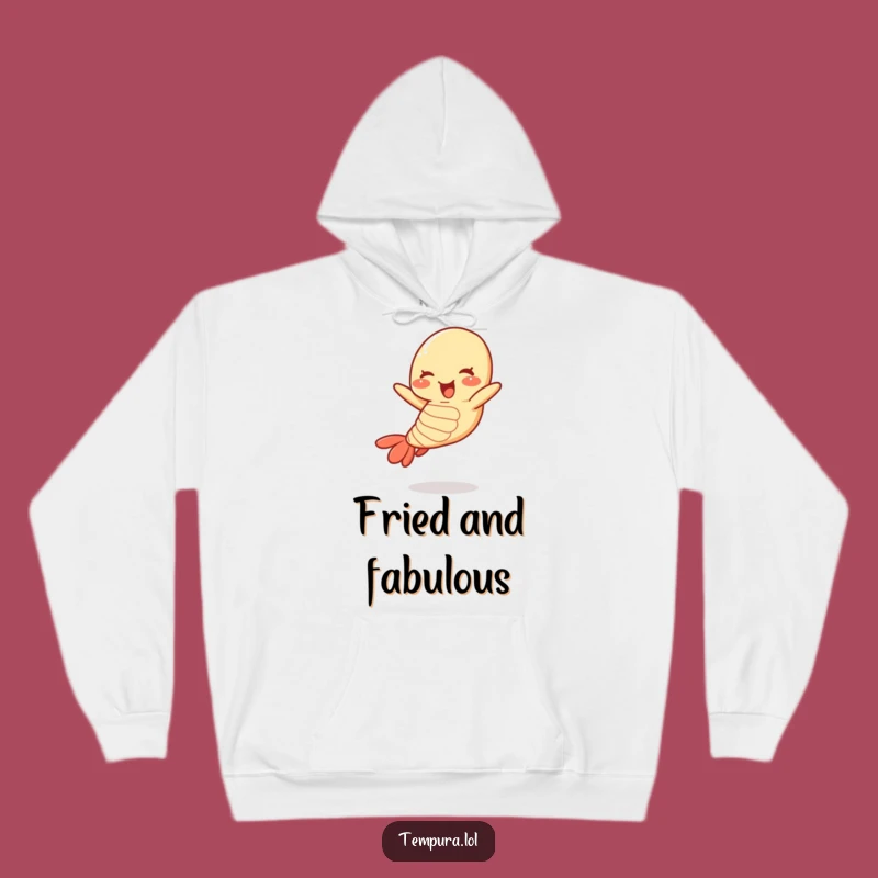 Funny Jumping Tempura Shrimp Hoodie: Cozy Cartoon Apparel for a Humorous Gift