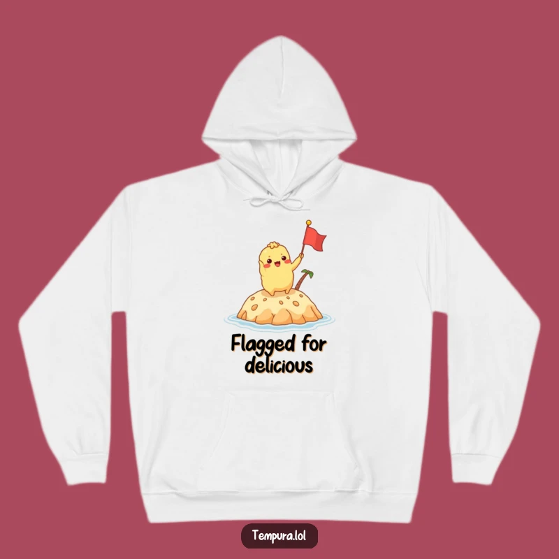 Funny Tempura Island Flag Hoodie: Cozy & Excited Fried Character