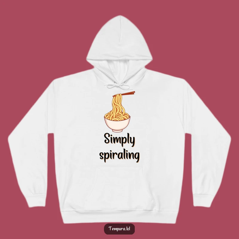 Funny Udon Noodle Twirl Hoodie: Cozy Cartoon Sweatshirt for a Humorous Gift