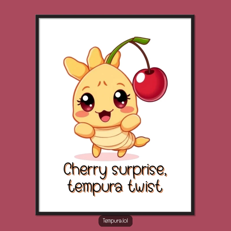 Free Printable Wall Art: Surprised Tempura Shrimp, Quirky Funny Downloadable Decor