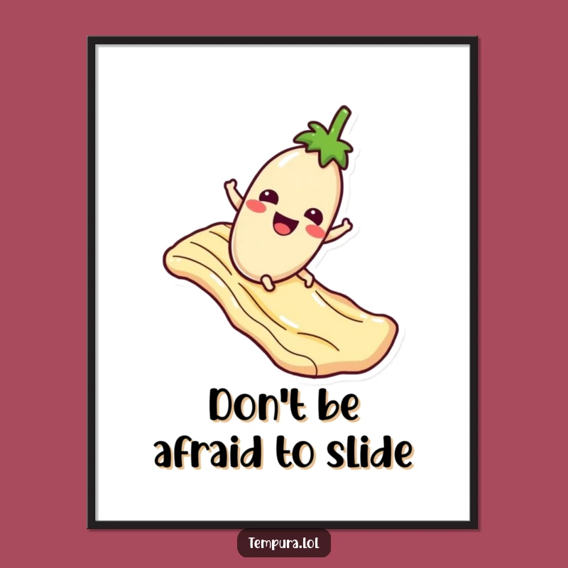 Funny Free Printable Wall Art: Eggplant Sauce Slide, Downloadable Food Art