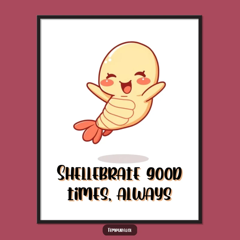 Funny Free Printable Wall Art: Jumping Tempura Shrimp, Whimsical Downloadable Decor!